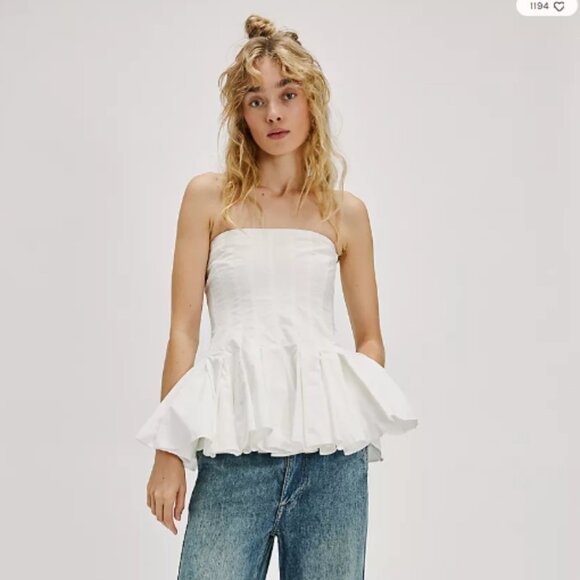 Free People white Alyssa Top Size 4 NWT - Picture 1 of 9